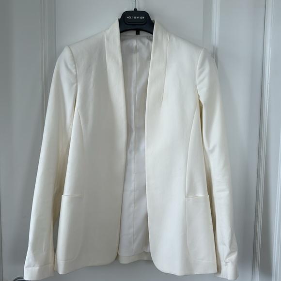 Theory Kacela Checklist Jacket in off-white - Picture 1 of 13